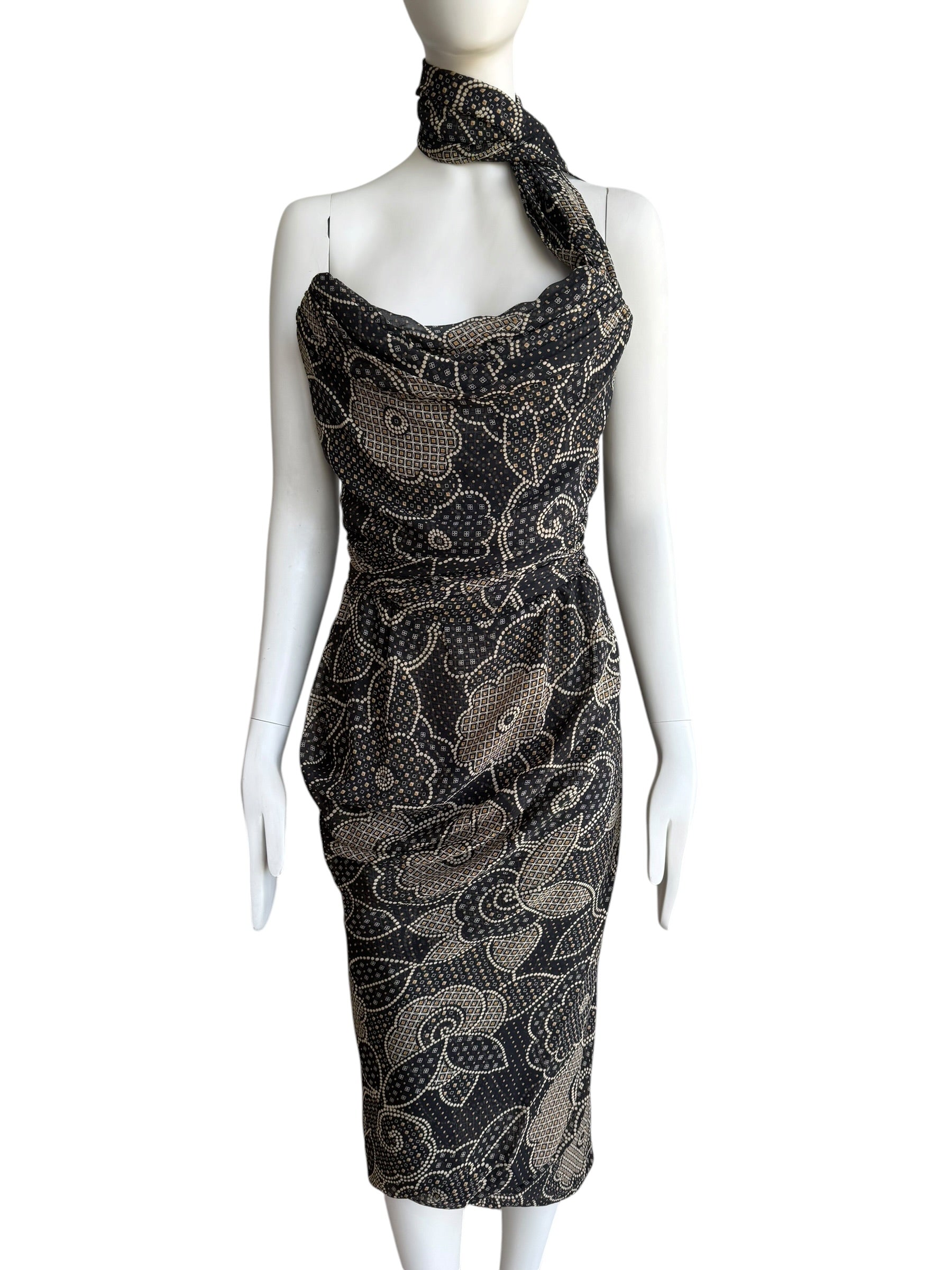 Vivienne Westwood Silk Paisley Corseted Dress