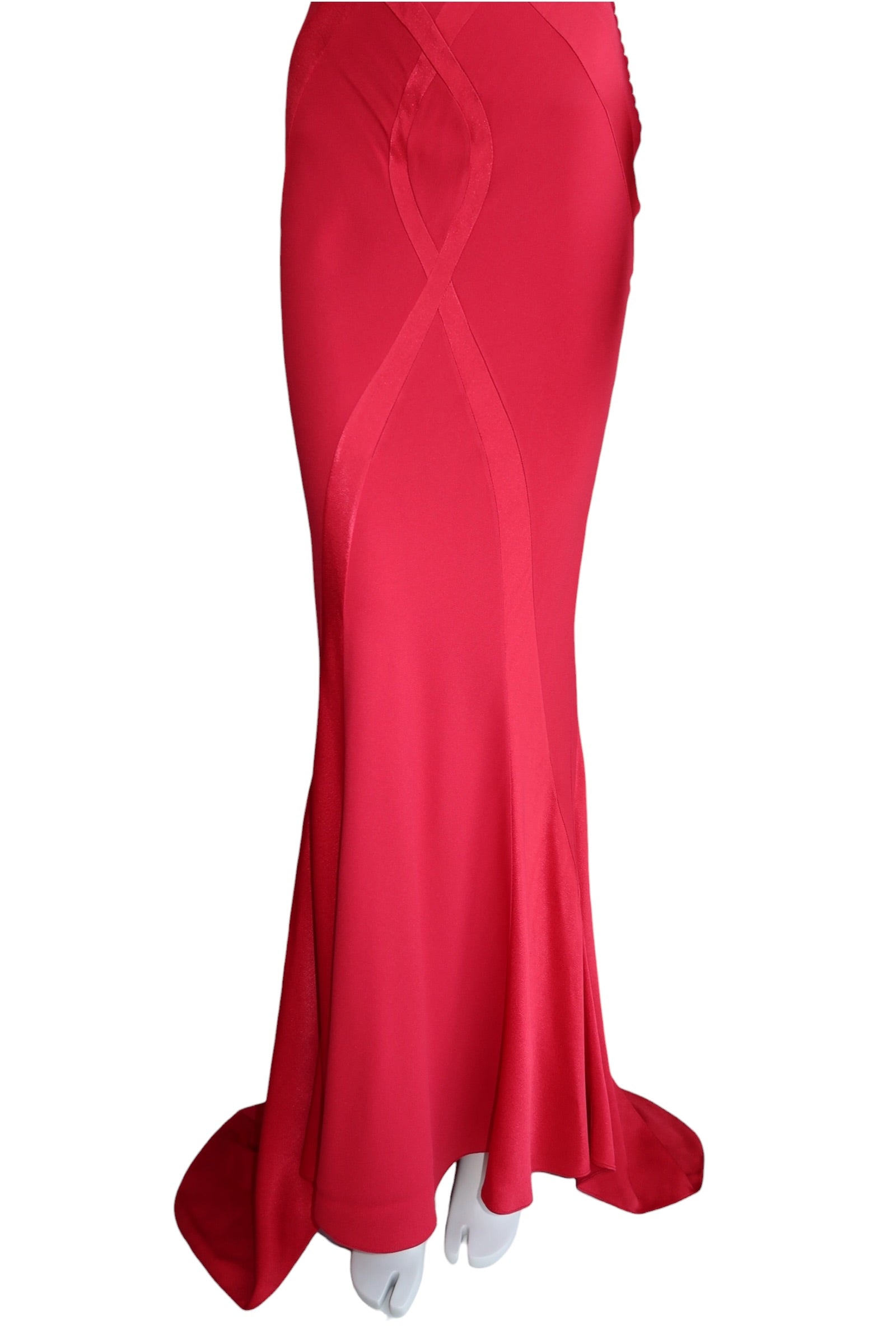 Christian Dior F/W 2004 by John Galliano Red Bias Flare Evening Gown