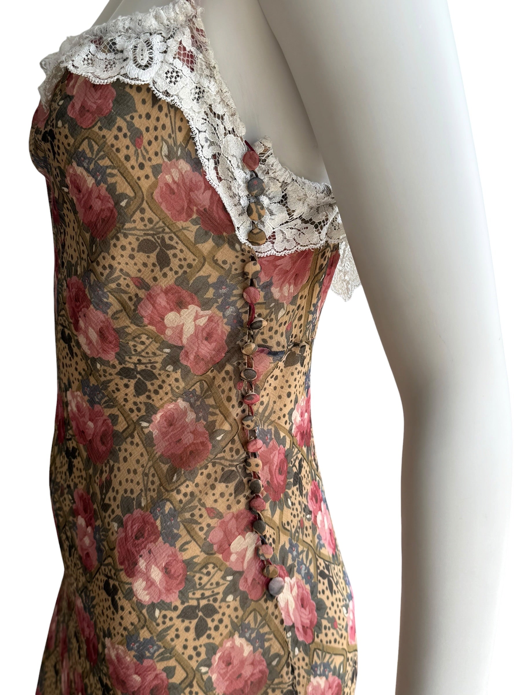 Christian Dior F/W 2001 Floral Silk Dress