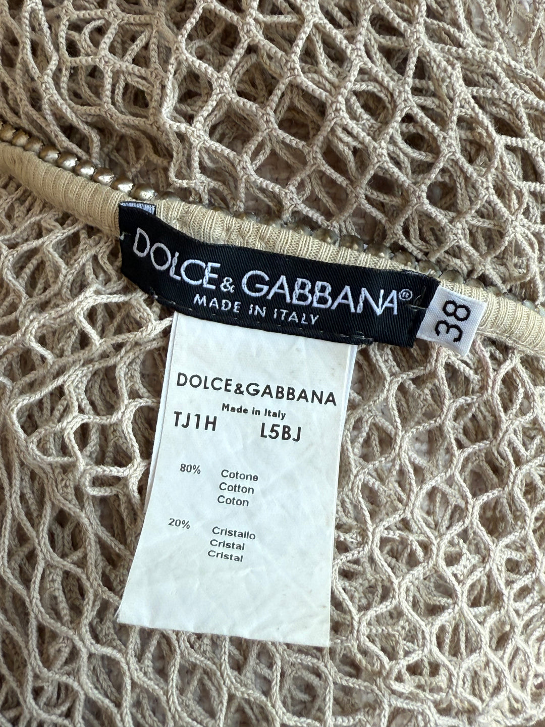 Dolce & Gabbana S/S 2002 Fishnet Swarovski Top