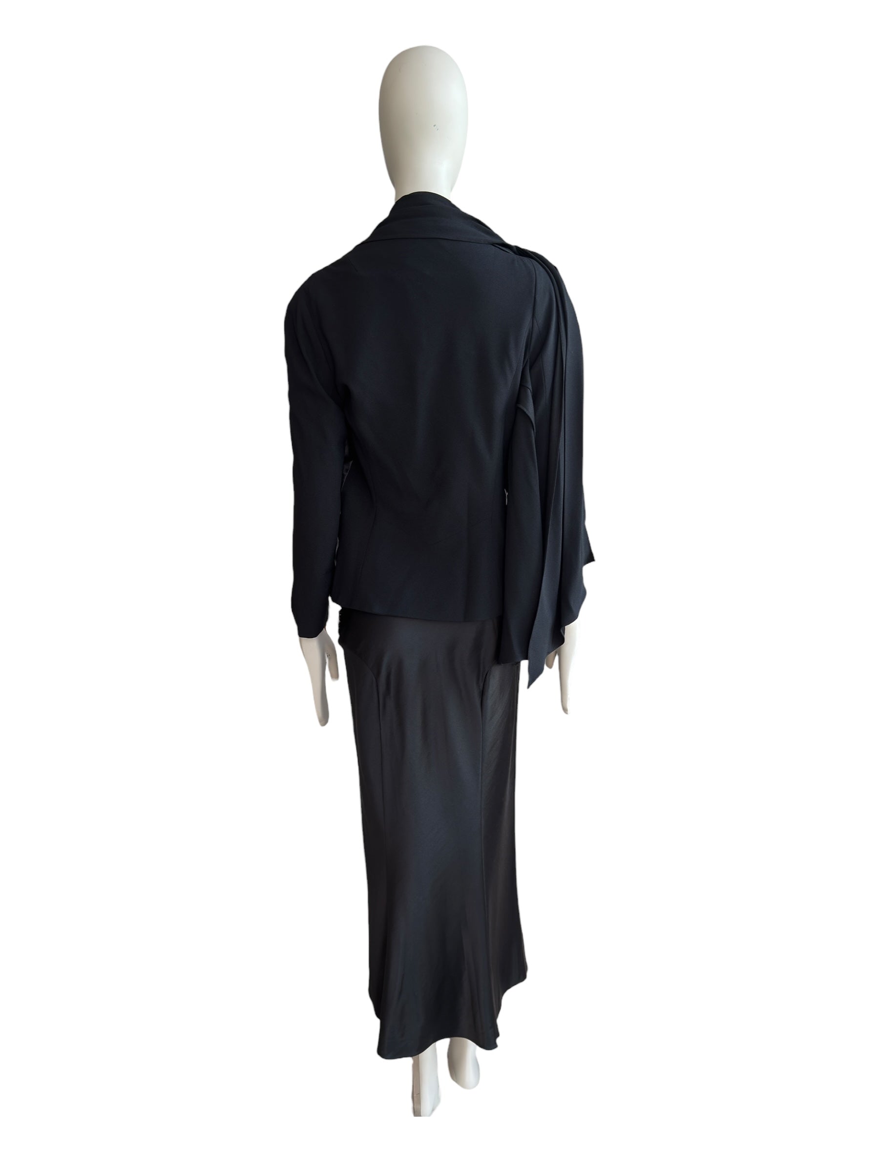 John Galliano S/S 1999 Draped Jacket and Silk Skirt