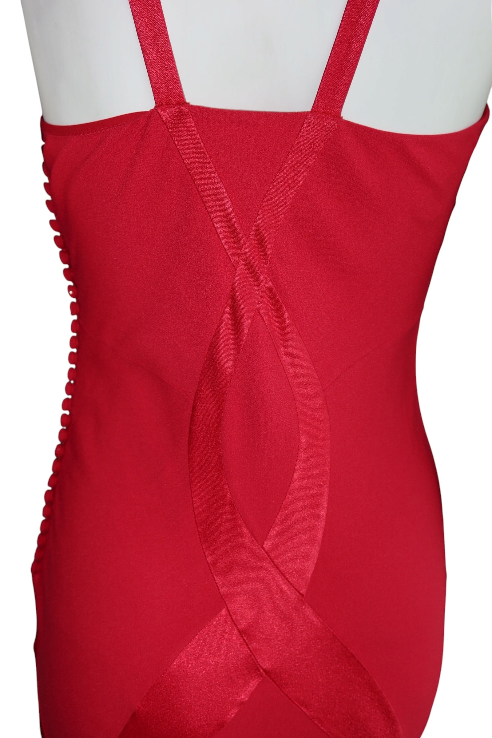 Christian Dior F/W 2004 by John Galliano Red Bias Flare Evening Gown