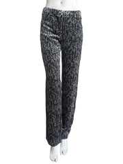 Chanel Fall 2004 Black & White Velvet Pattern Trousers
