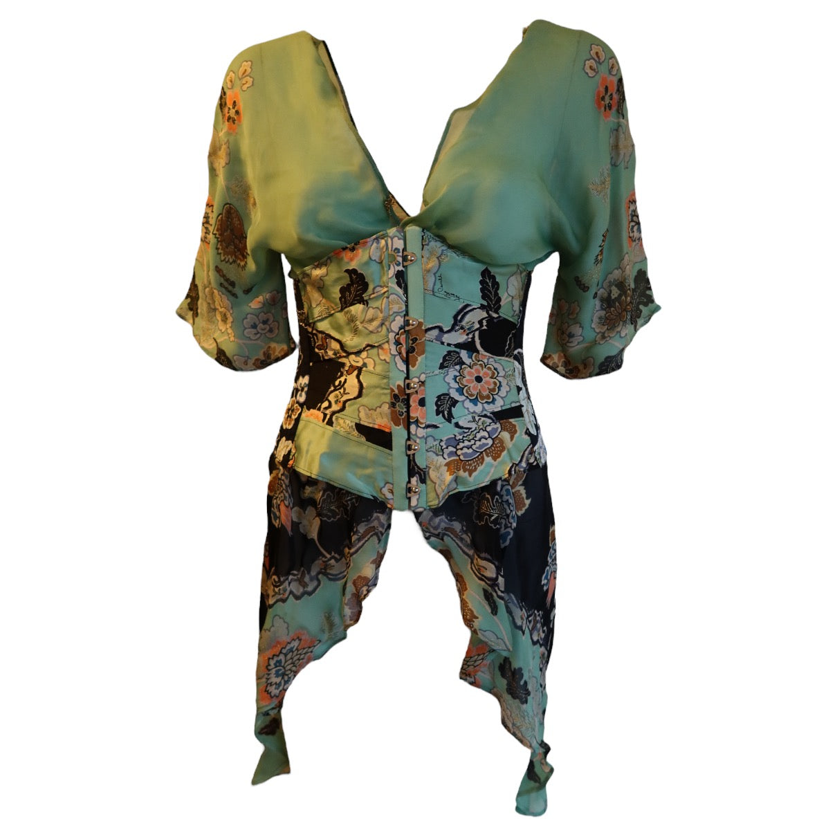 Roberto Cavalli S/S 2003 Chinoiserie Corset & Top