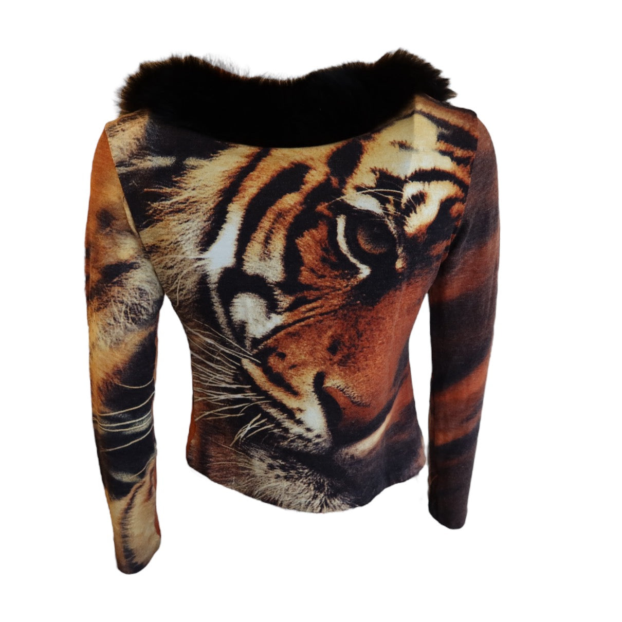 Roberto Cavalli F/W 2000 Tiger Fox Fur Cardigan