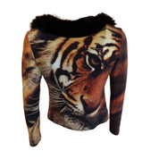 Roberto Cavalli F/W 2000 Tiger Fox Fur Cardigan