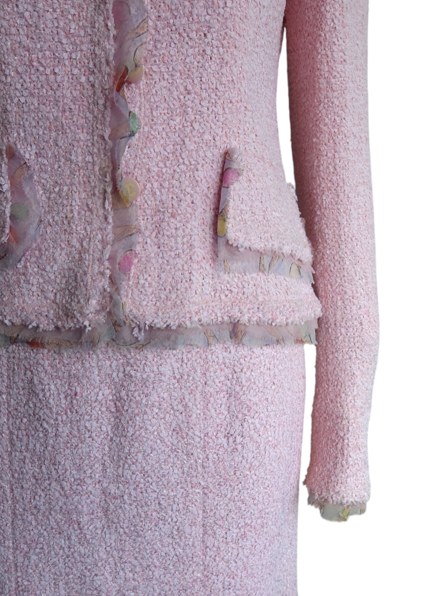 Chanel Resort 04C Pink Tweed Skirt Suit