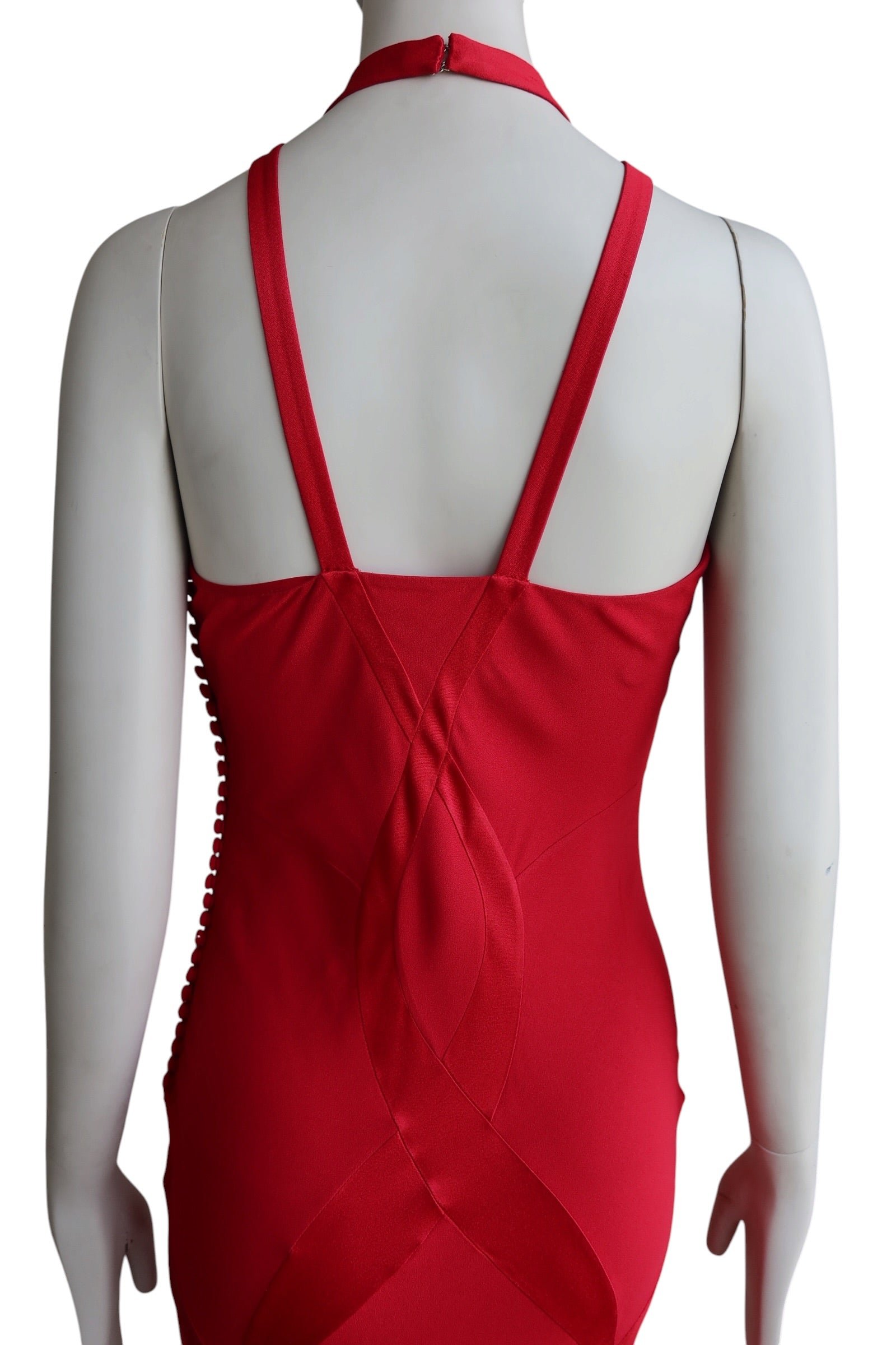 Christian Dior F/W 2004 by John Galliano Red Bias Flare Evening Gown
