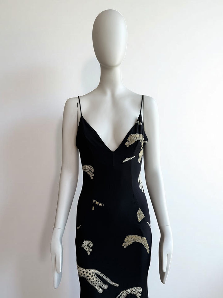 Roberto Cavalli F/W 2002 Leopard Silk Gown