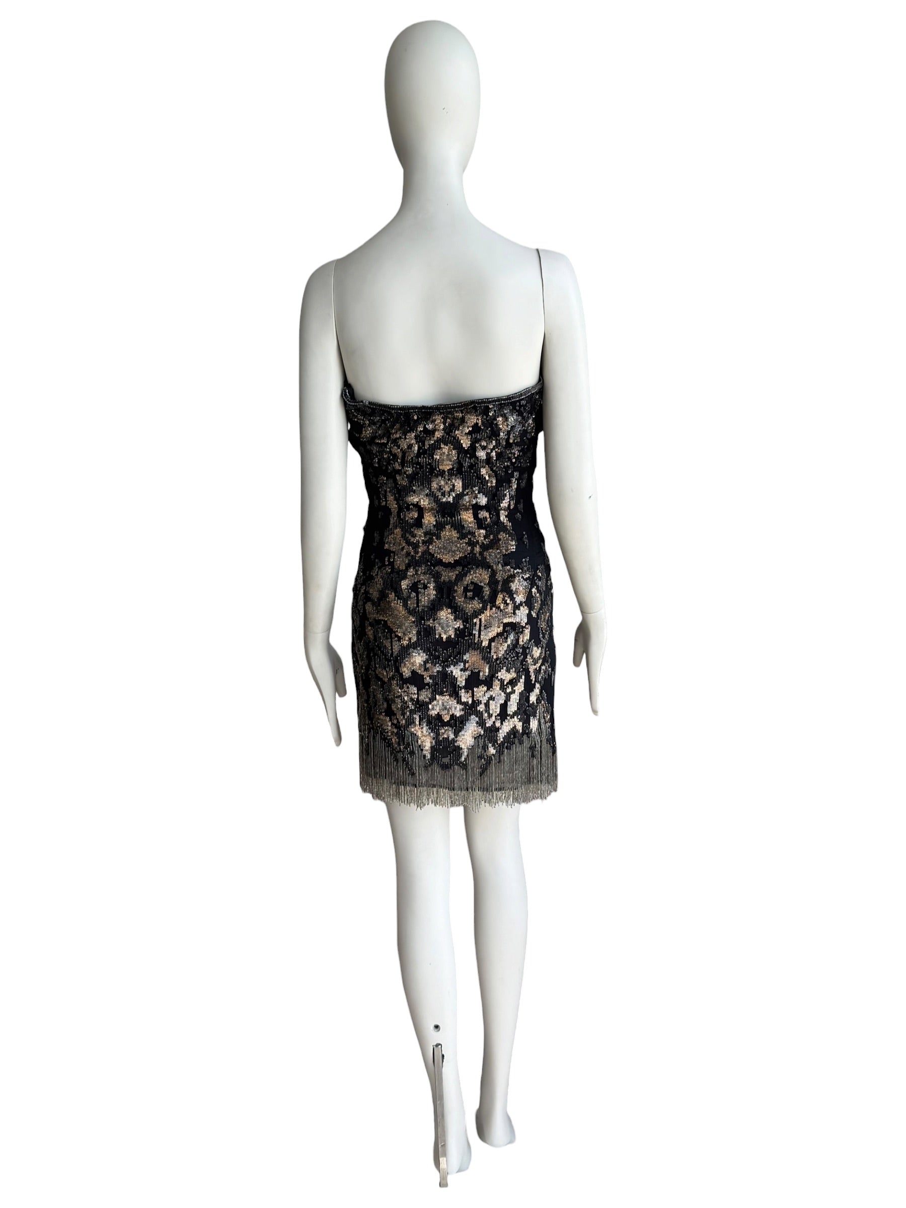 Roberto Cavalli Vintage Embellished Strapless Mini Dress