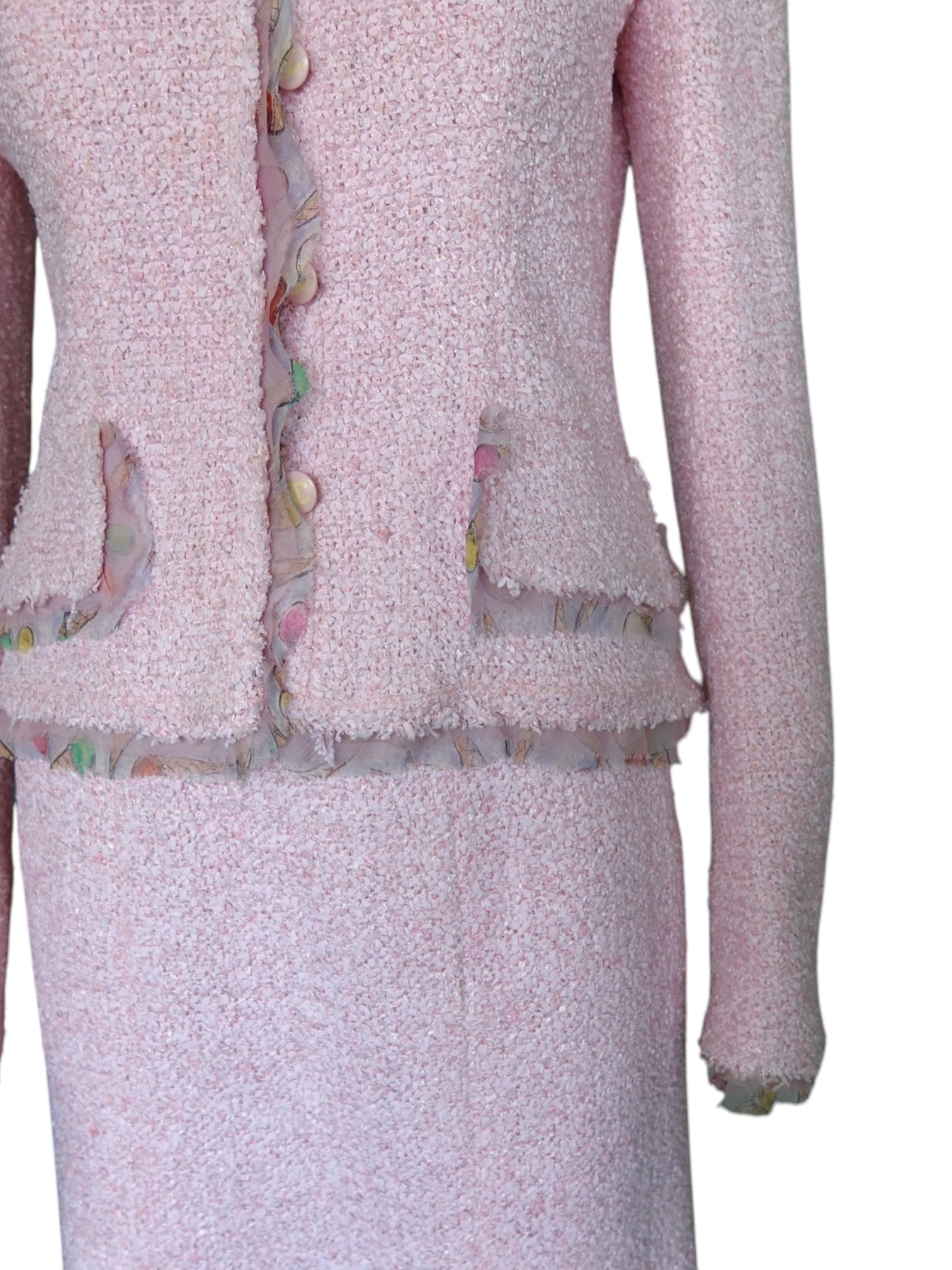 Chanel Resort 04C Pink Tweed Skirt Suit