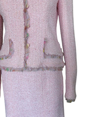 Chanel Resort 04C Pink Tweed Skirt Suit