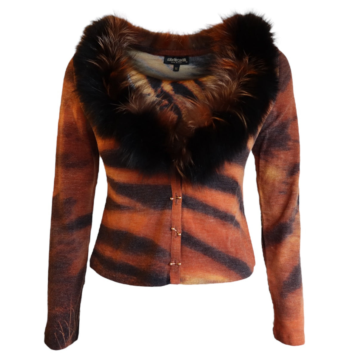 Roberto Cavalli F/W 2000 Tiger Fox Fur Cardigan