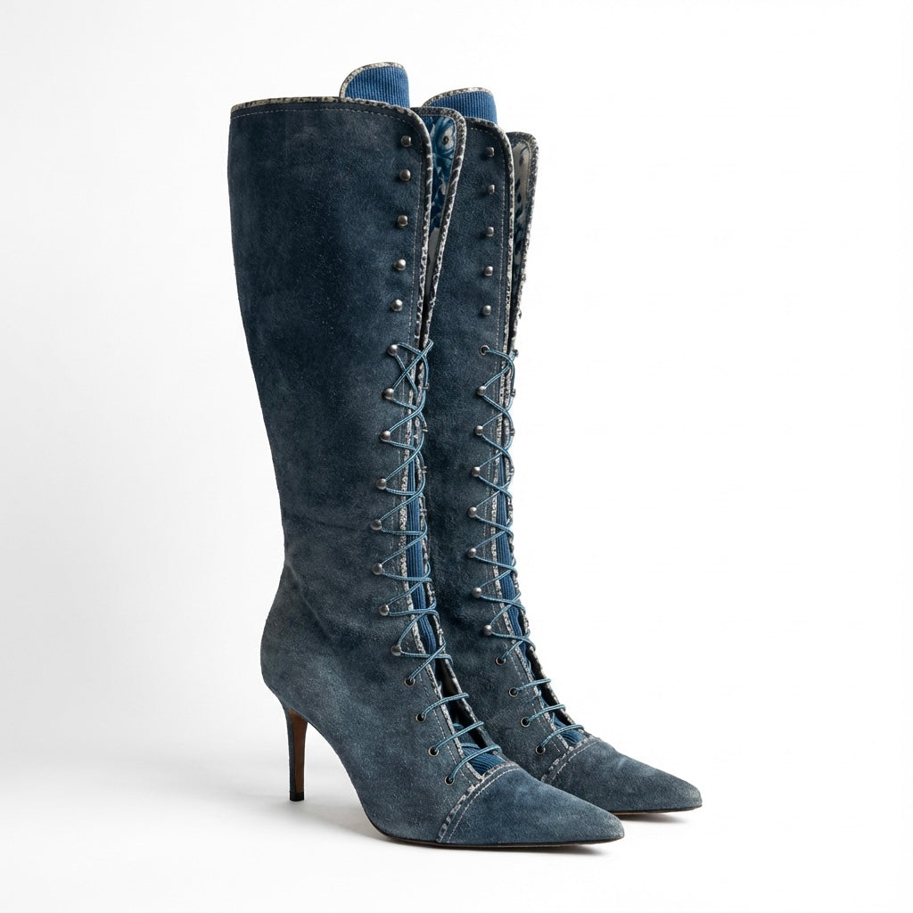 John Galliano 2000’s Lace Up Suede Boots 38,5