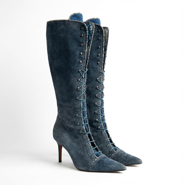 John Galliano 2000’s Lace Up Suede Boots 38,5
