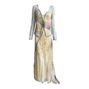 Roberto Cavalli S/S 1999 Spider Web and Daisy Print Sheer Dress Set