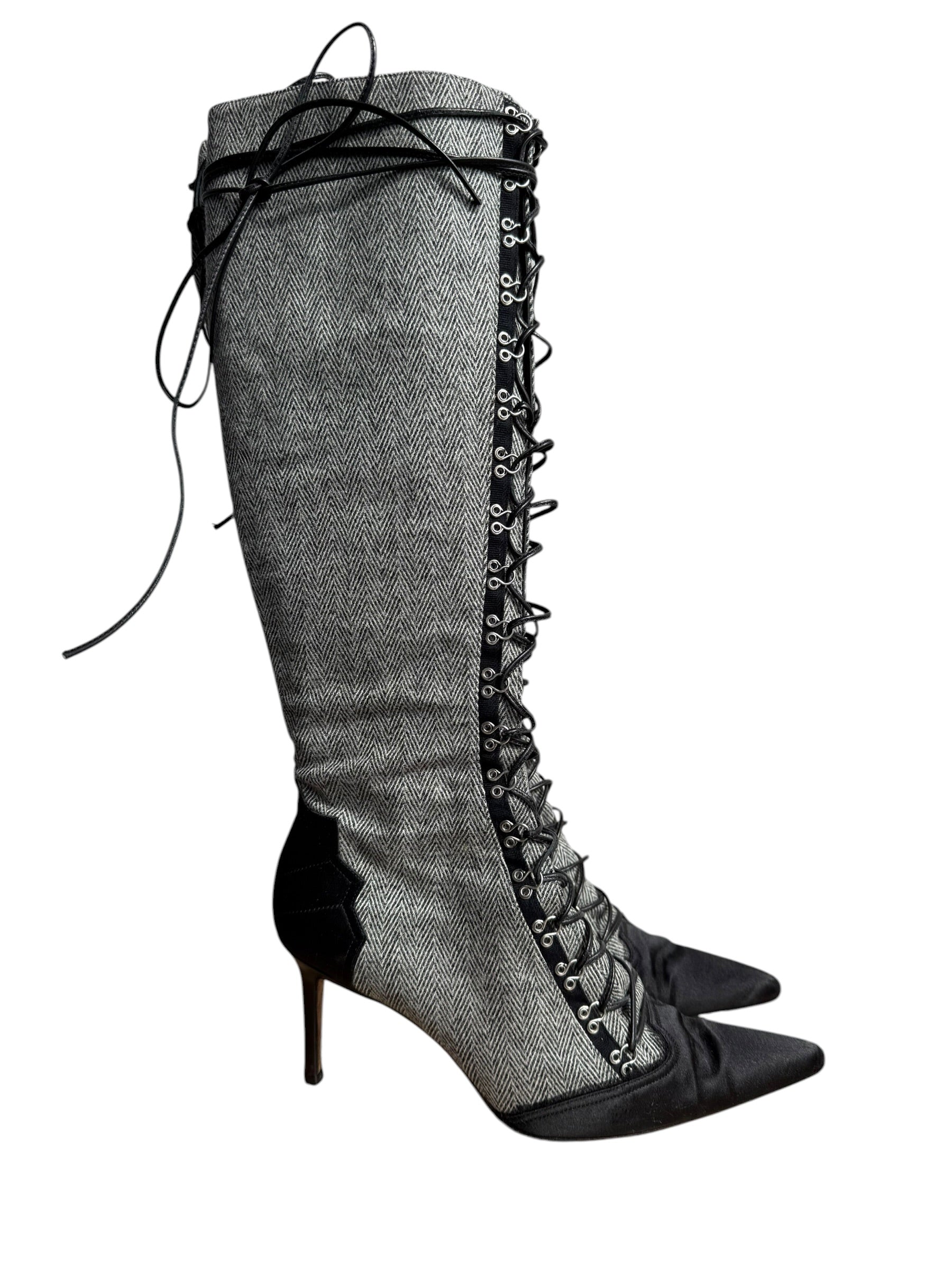John Galliano 2000’s Lace-Up Knee-High Boots