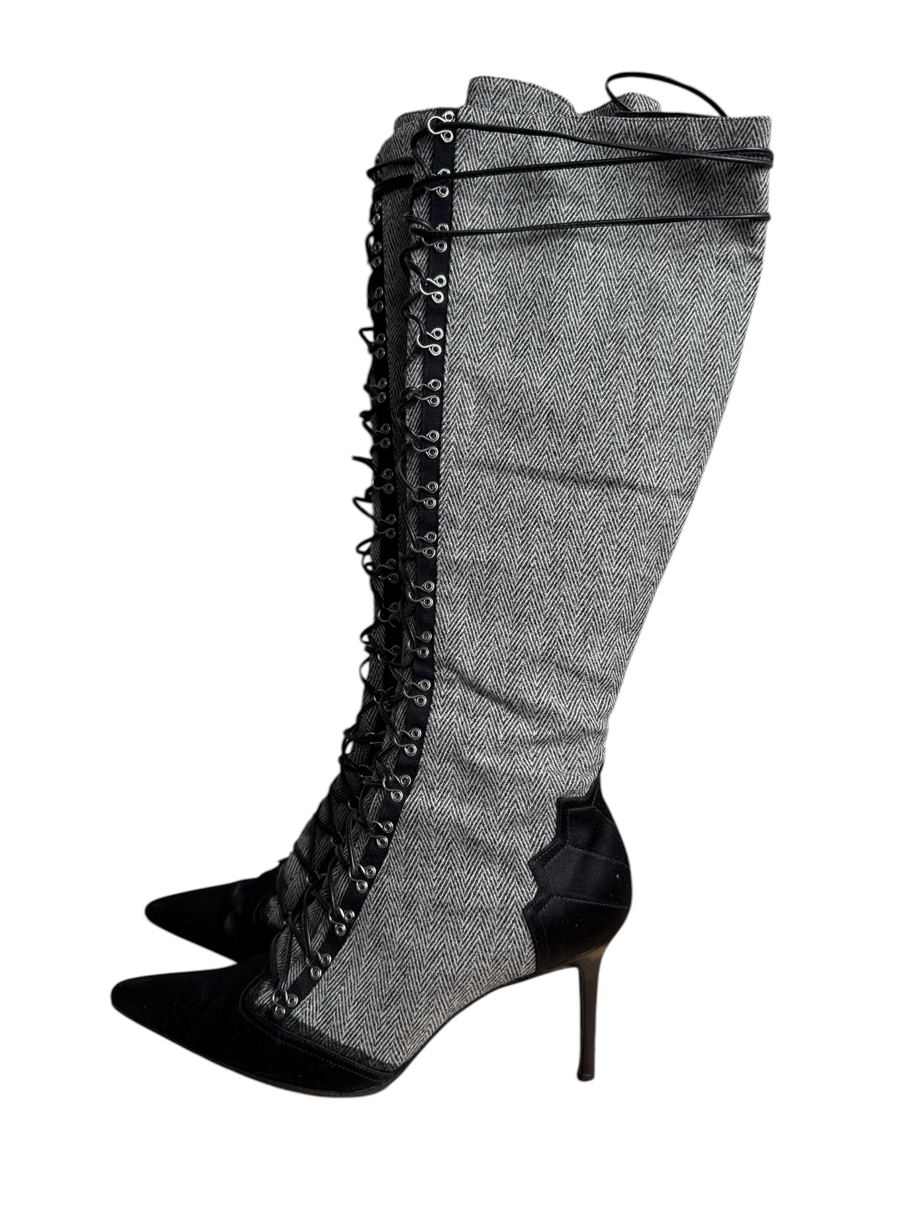 John Galliano 2000’s Lace-Up Knee-High Boots