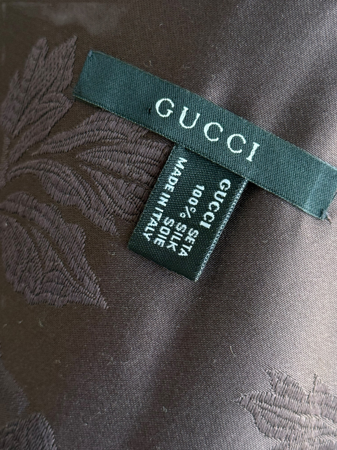 Gucci F/W 2002 Tom Ford Burgundy Floral Silk Leather Braided Wrap