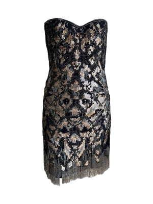 Roberto Cavalli Vintage Embellished Strapless Mini Dress