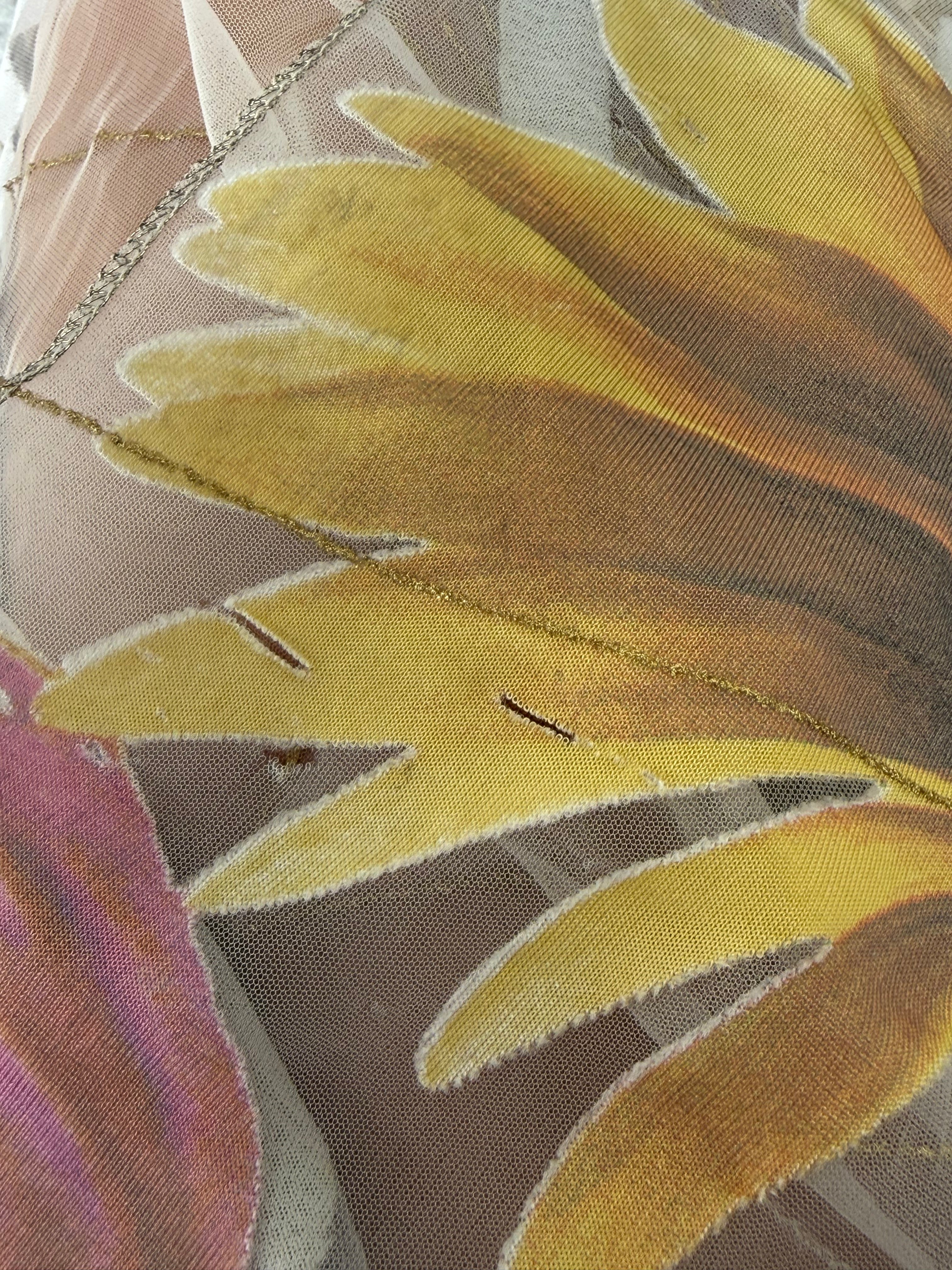 Roberto Cavalli S/S 1999 Spider Web and Daisy Print Sheer Dress Set
