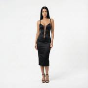 Dolce & Gabbana F/W 2003 Plunging Corset Lace Up Mini Dress