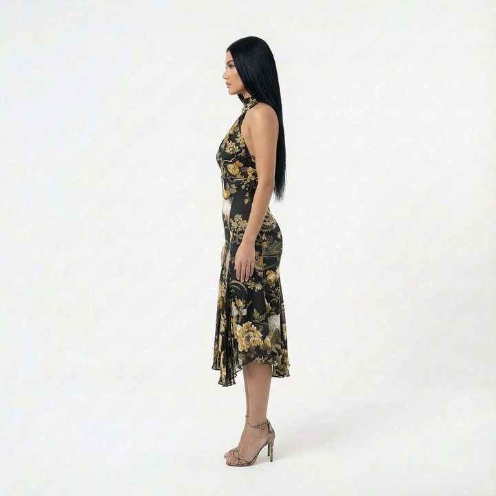 Roberto Cavalli F/W 2006 Floral Print Midi Dress