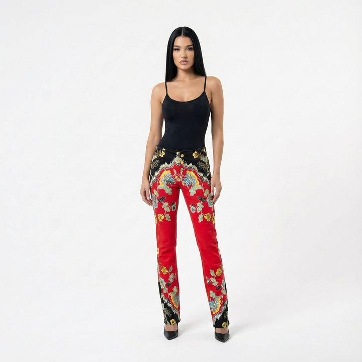 Roberto Cavalli S/S 2003 Cheongsam Jeans