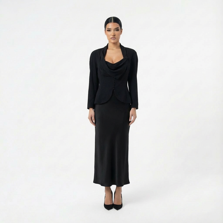 John Galliano S/S 1999 Draped Jacket and Silk Skirt