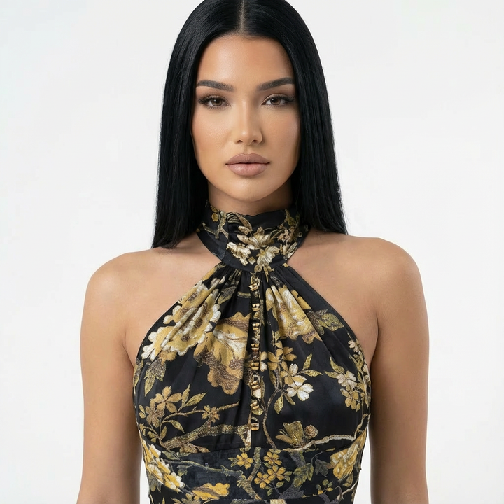 Roberto Cavalli F/W 2006 Floral Print Midi Dress