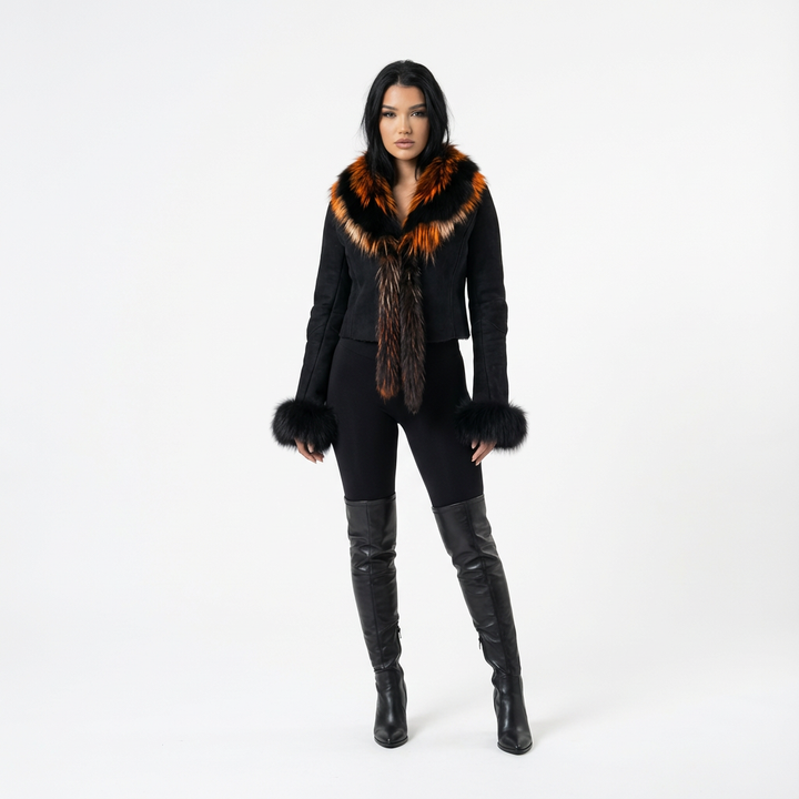 Roberto Cavalli Suède Fox Fur Jacket